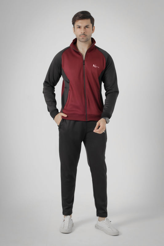 Winter tracksuit - Burgundy/Black Active Streetwear