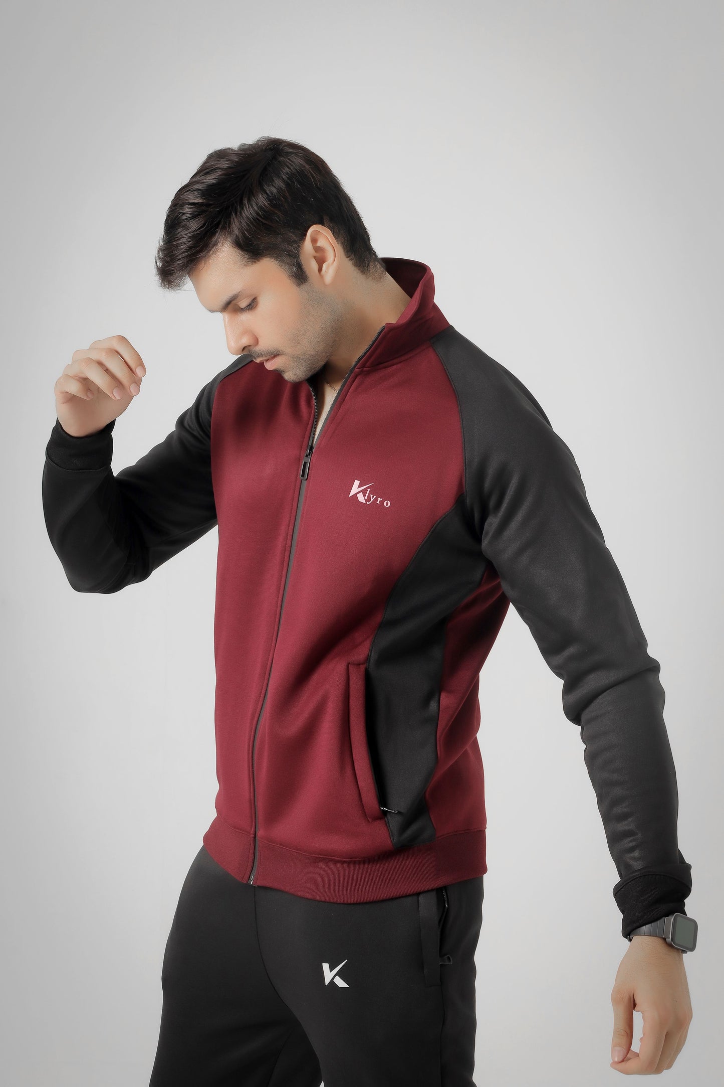 Winter tracksuit - Burgundy/Black Active Streetwear