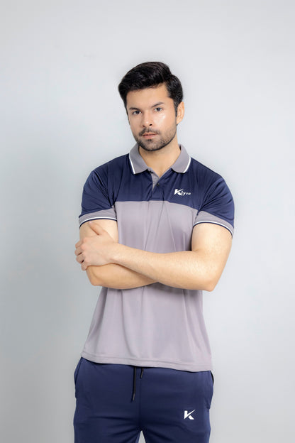 "Azure Stride tracksuit side view slim athletic fit KLYRO"
