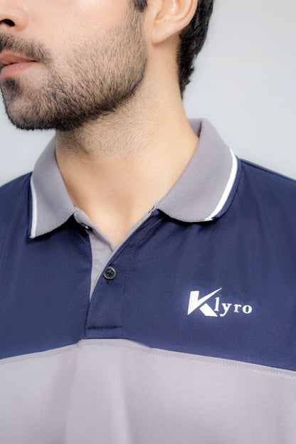 "Azure Stride tracksuit close up fabric texture lightweight KLYRO"
