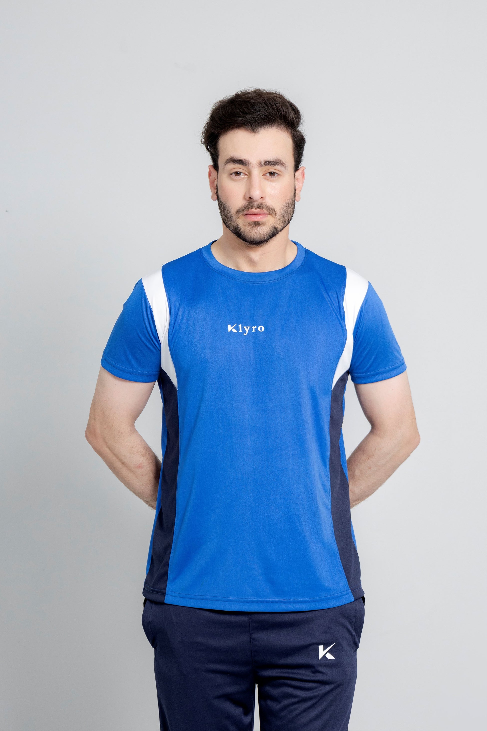 Royal Surge Dri Fit Tracksuit Front View – Klyro Men's Sportswear