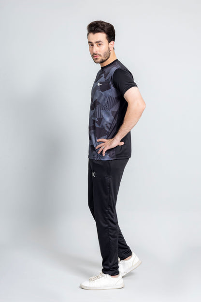"Grey Matrix tracksuit front view men's breathable wear KLYRO"