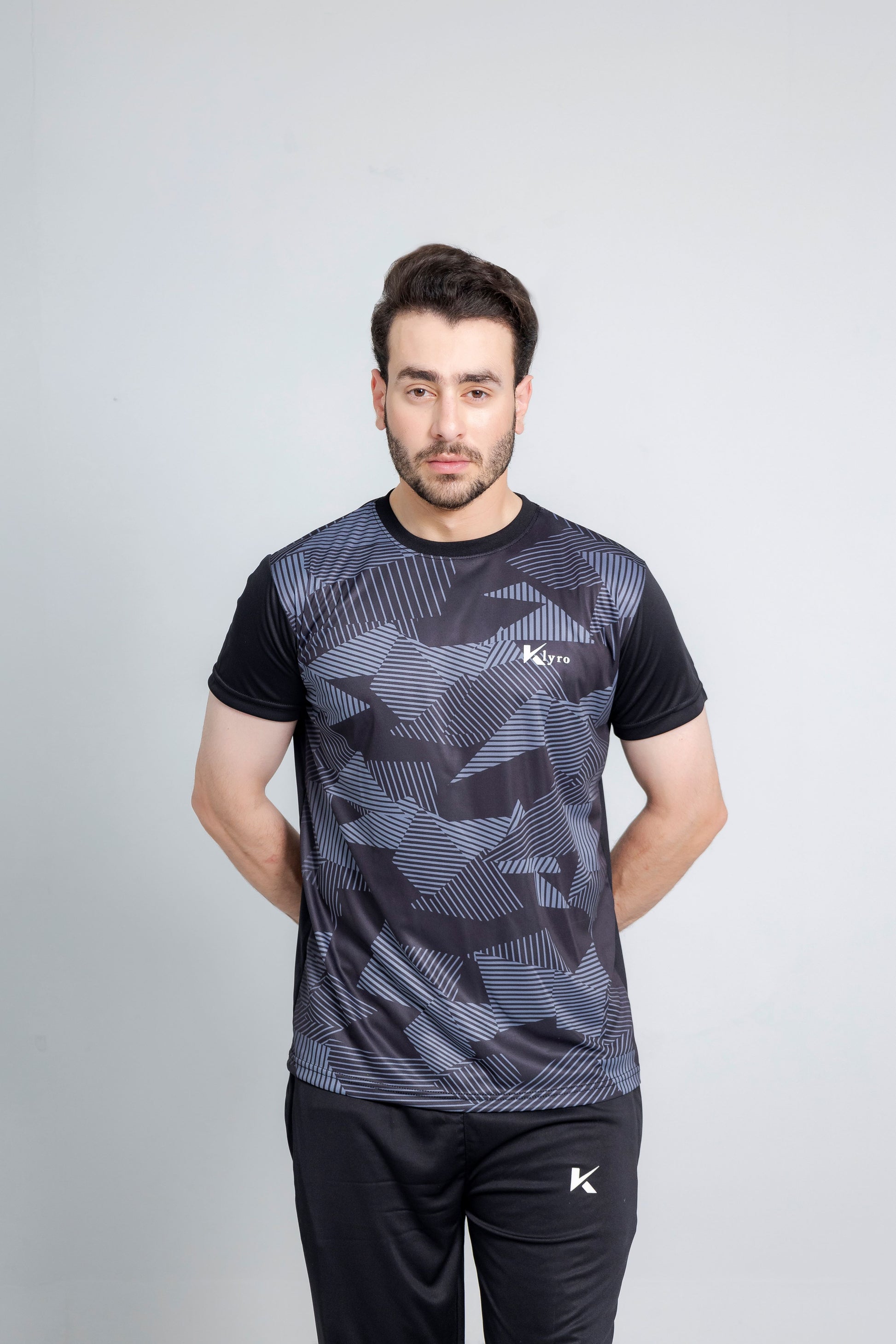 "Grey Matrix activewear full outfit casual wear Pakistan KLYRO"