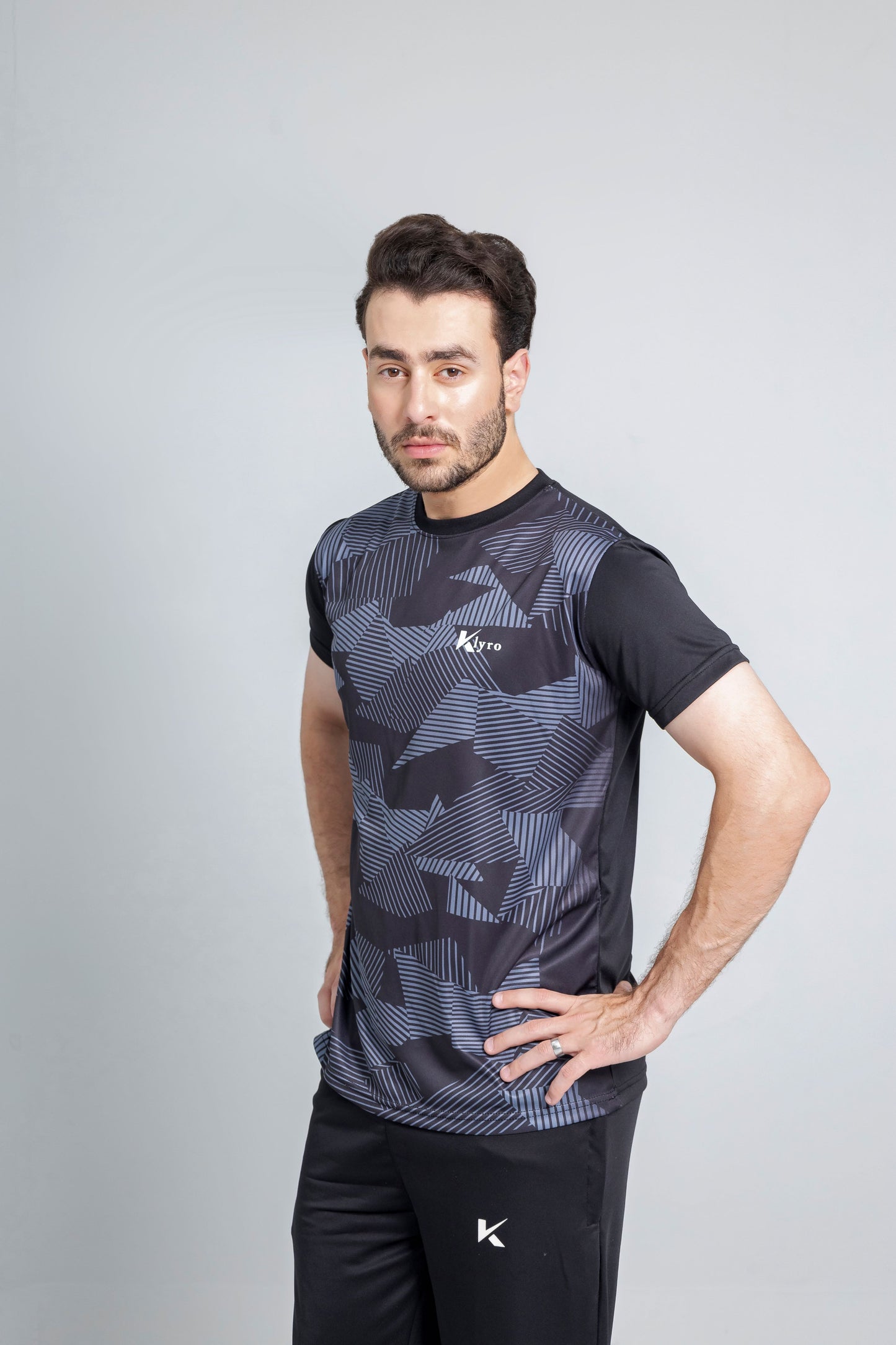 "Grey Matrix dri fit tracksuit men's streetwear Pakistan KLYRO"