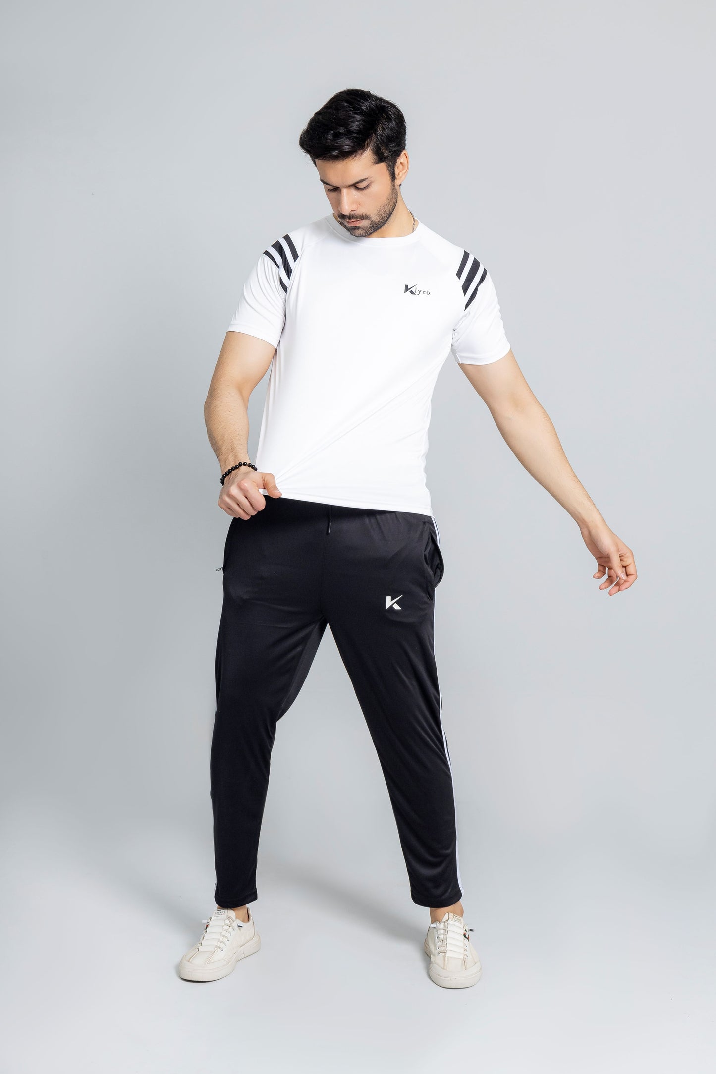 "White Eagle tracksuit front view men's athletic wear KLYRO"