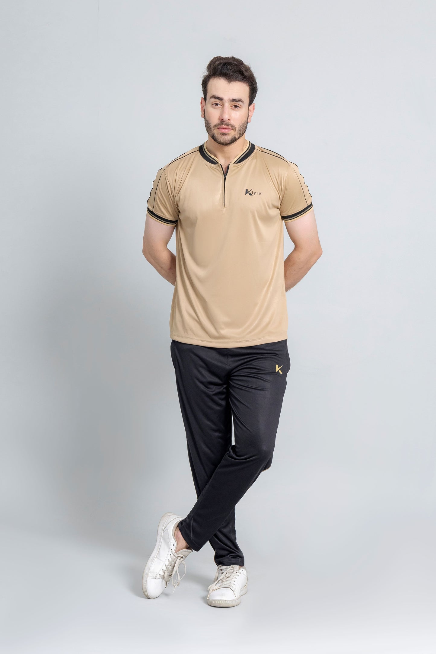 AlphaEdge activewear tracksuit side view slim fit design KLYRO"