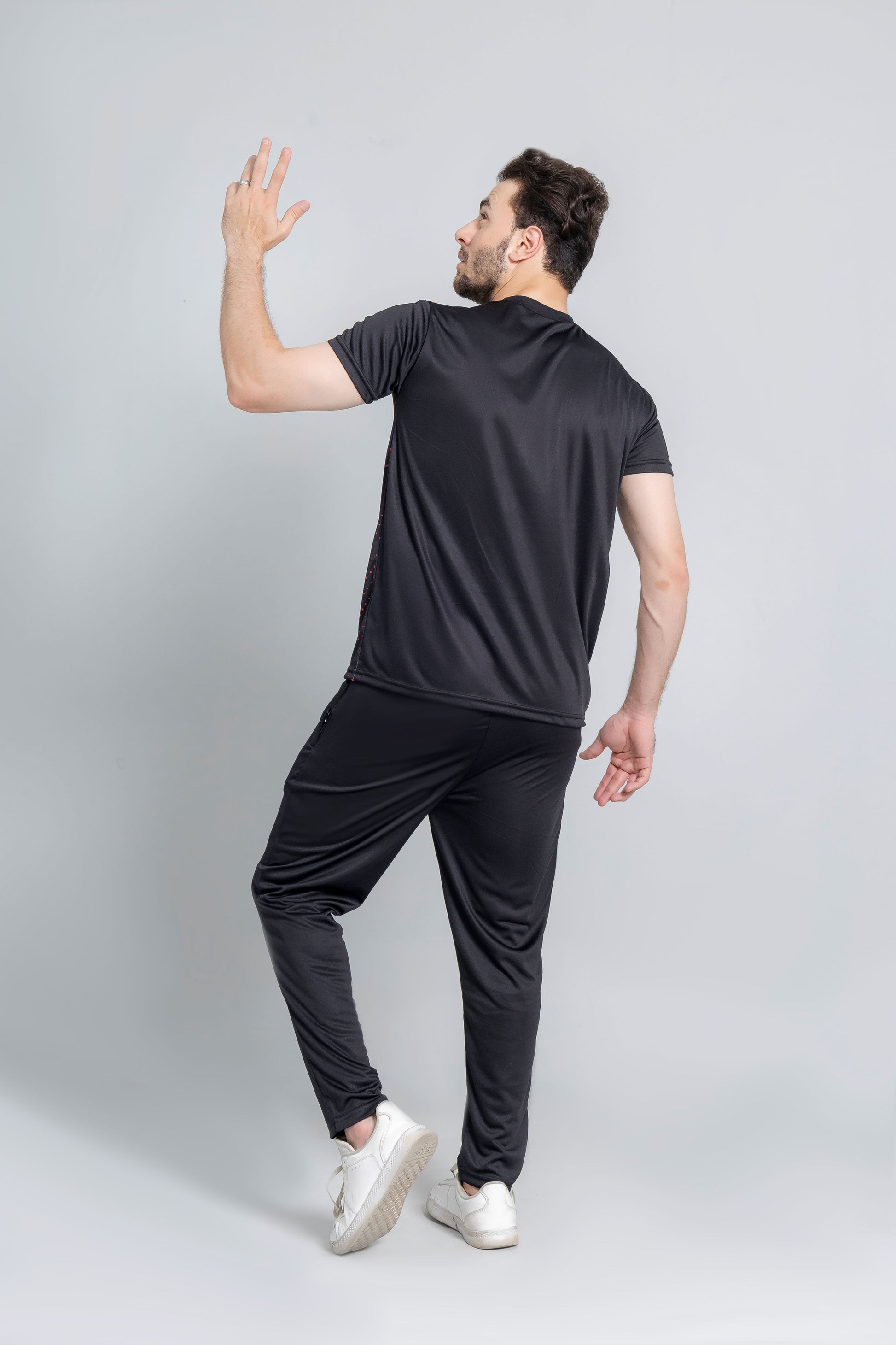 "Crimson Eclipse tracksuit front view men's activewear KLYRO"