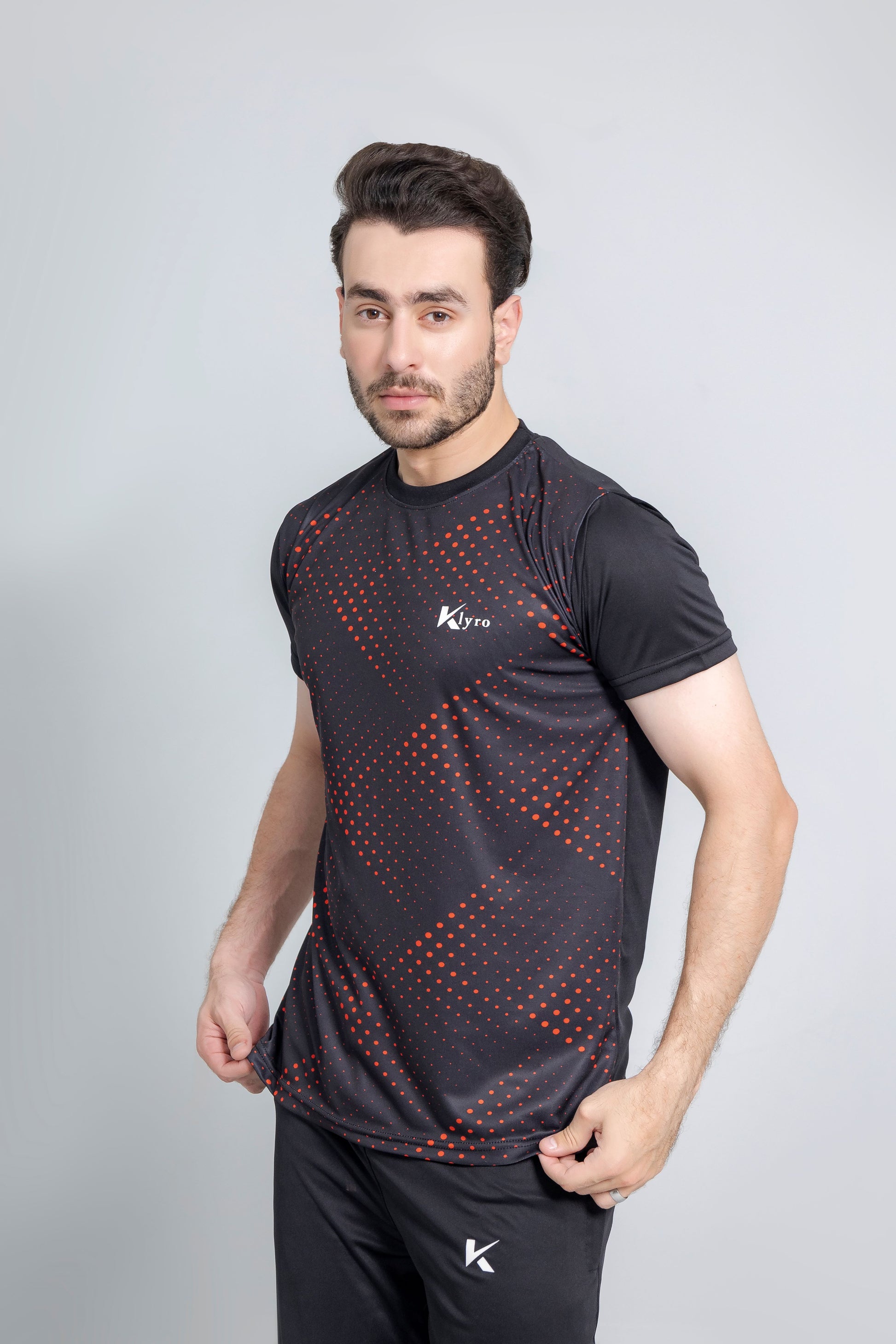 "Crimson Eclipse tracksuit back view breathable fabric KLYRO"