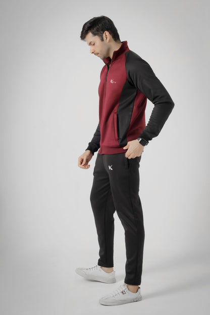 Winter tracksuit - Burgundy/Black Active Streetwear
