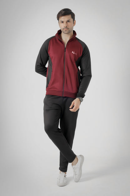 Winter tracksuit - Burgundy/Black Active Streetwear