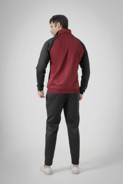 Winter tracksuit - Burgundy/Black Active Streetwear